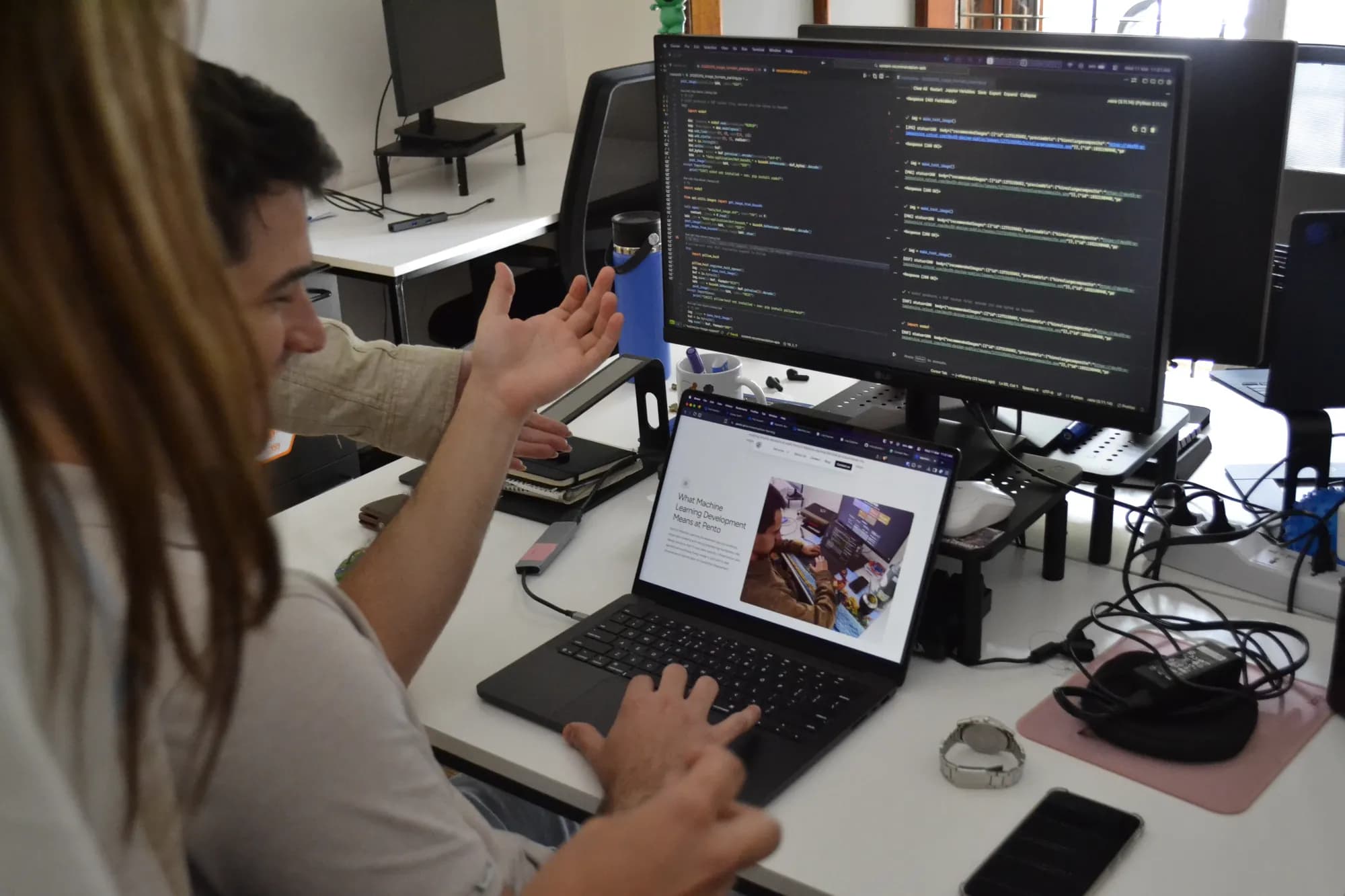 Pento team collaborating in the office