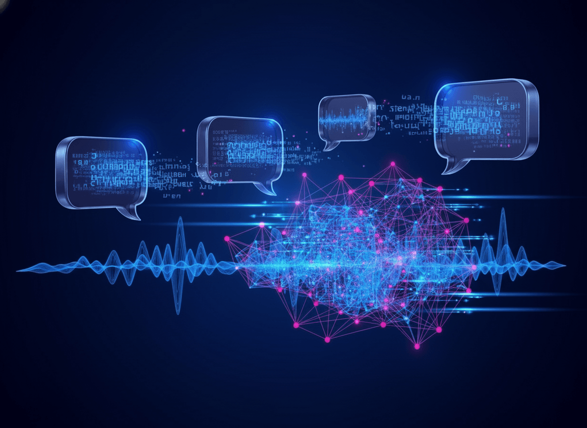 Natural language processing illustration poster