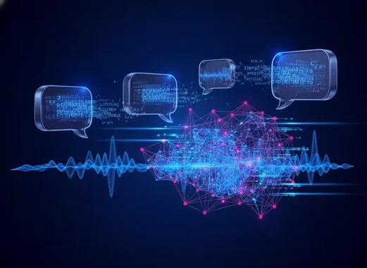 Custom AI solutions illustration poster